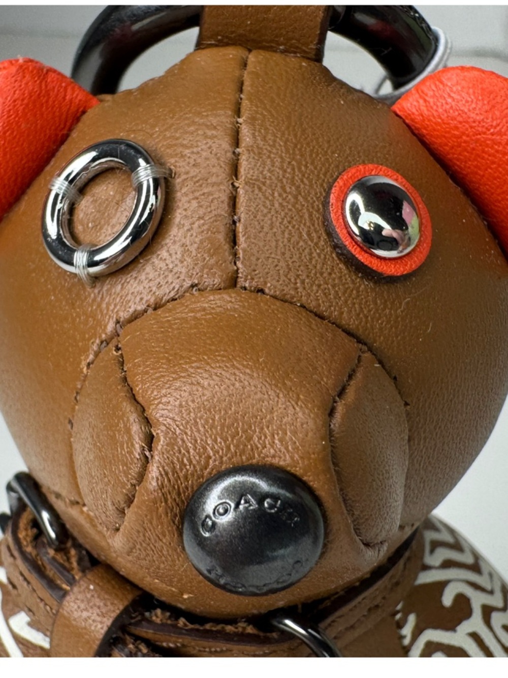 Coach Keith Haring Leather Heart Bear Bag Charm/Rare Fob  20138 Keychain - Picture 6 of 13